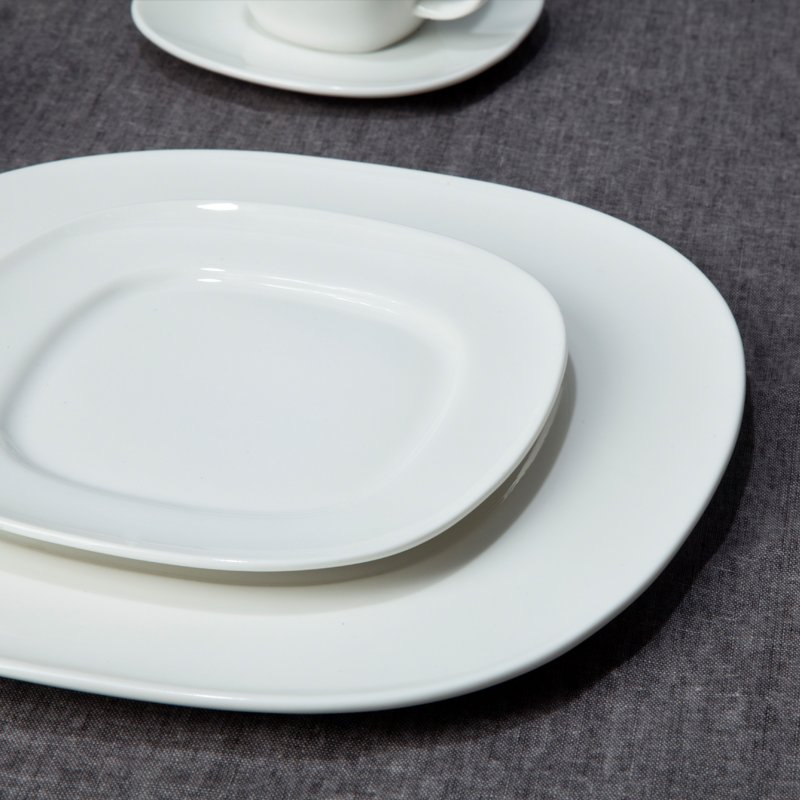 Two Eight-Royalty Style White Ceramic Dinnerware Sets with Smooth Surface - TW10