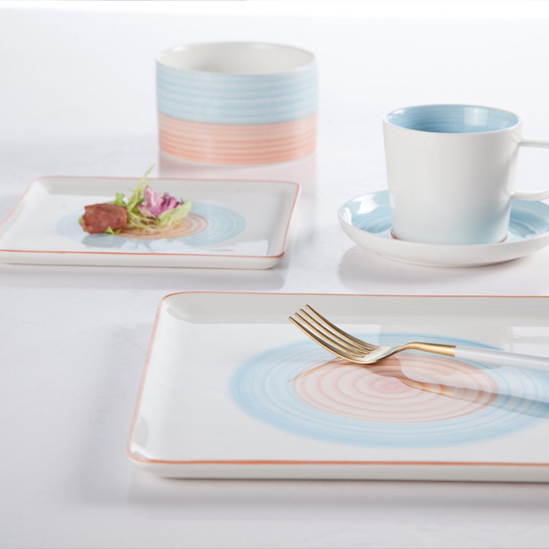 Two Eight-porcelain dinner sets for 12 | Colored Porcelain Dinner Set | Two Eight-1