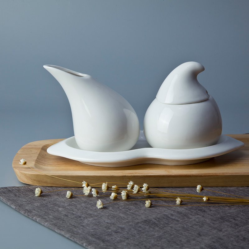 Two Eight-Bone China Plates Irregular White Porcelain Dinnerware Accessories For-1