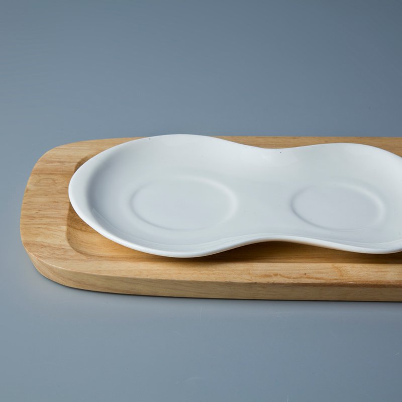 Two Eight-Bone China Plates Irregular White Porcelain Dinnerware Accessories For-2