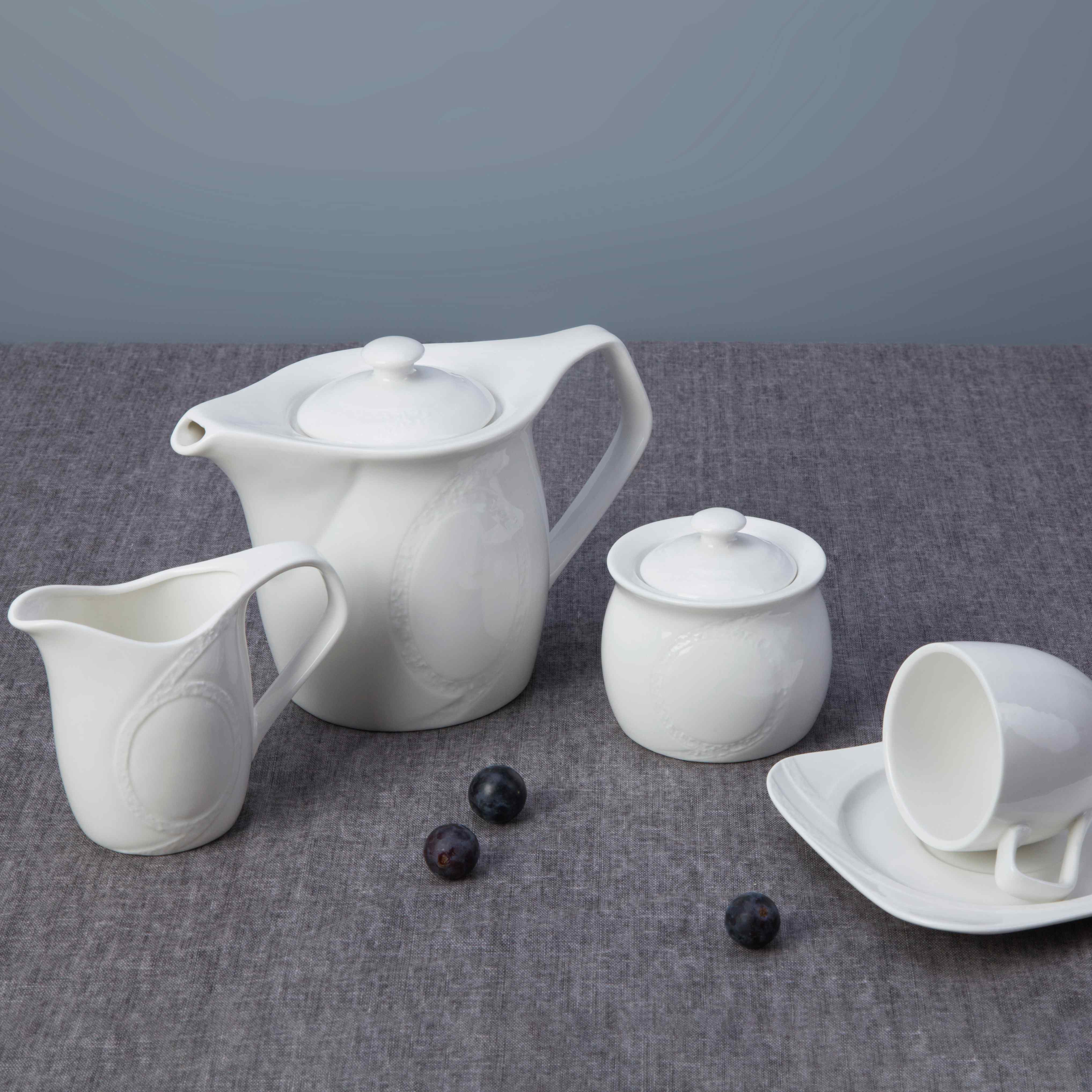Two Eight-White Porcelain Dinner Set, 9 Piece Simply White Ceramic Dinnerware Set - Tw20-1