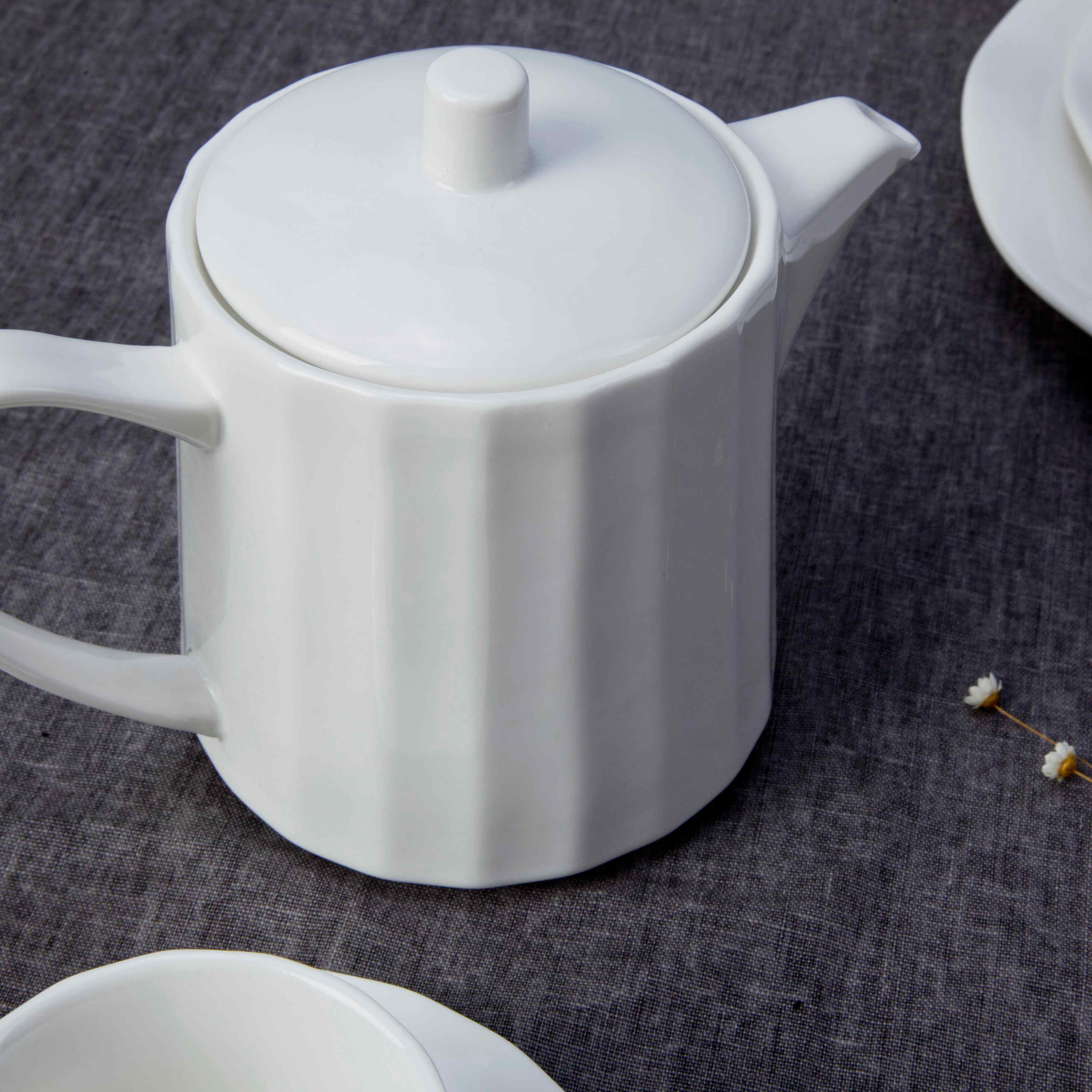 Two Eight-plain white porcelain dinnerware | White Porcelain Dinner Set | Two Eight