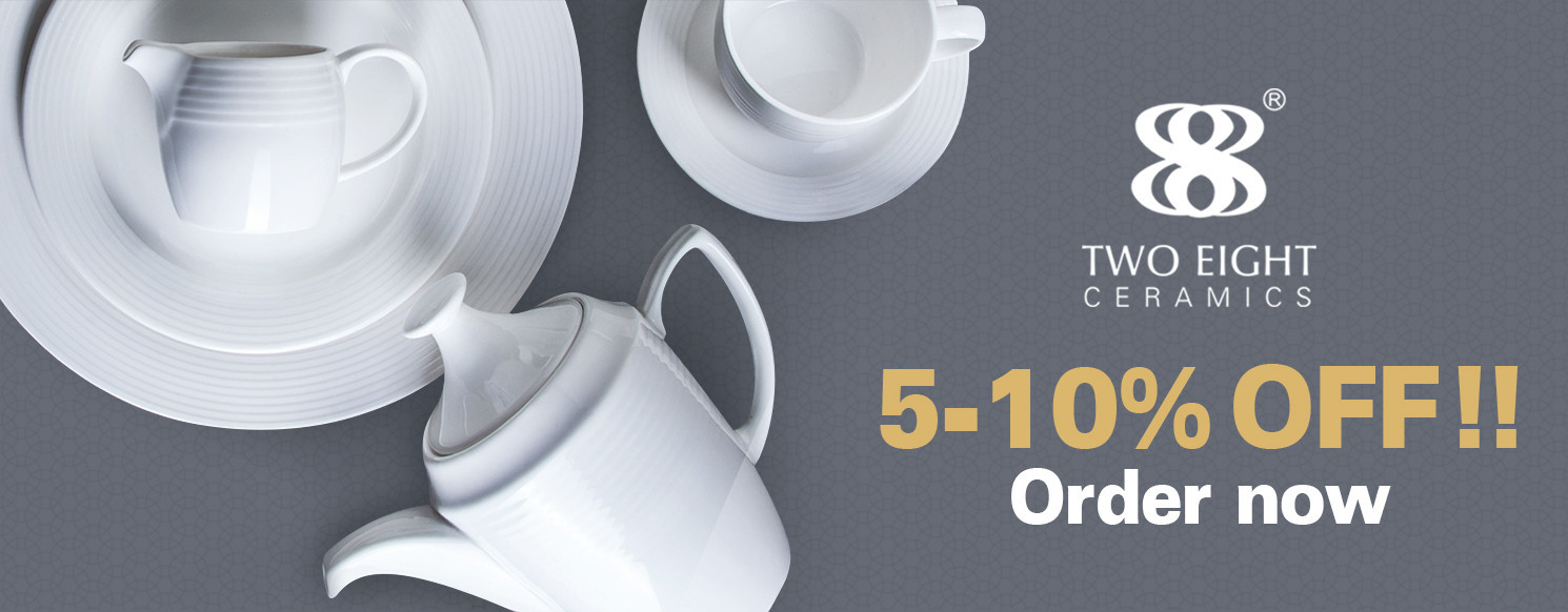 hotel casual bone china embossed Two Eight Brand