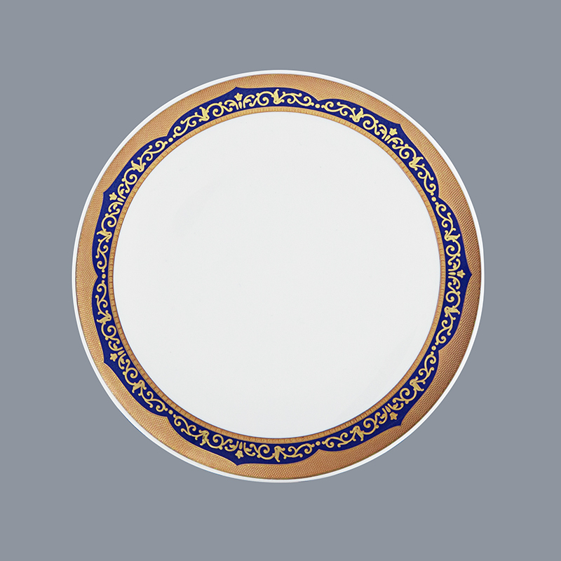 Italian Style Dark Blue Fine Bone china Dinnerware With Decal Rim - TD06