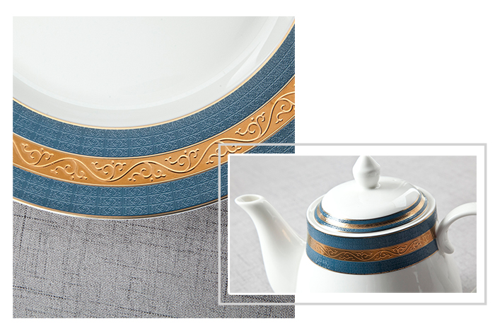 Navy Blue Fine & Golden Mixed Fine bone china Dinnerware for Hotel - TD07-1