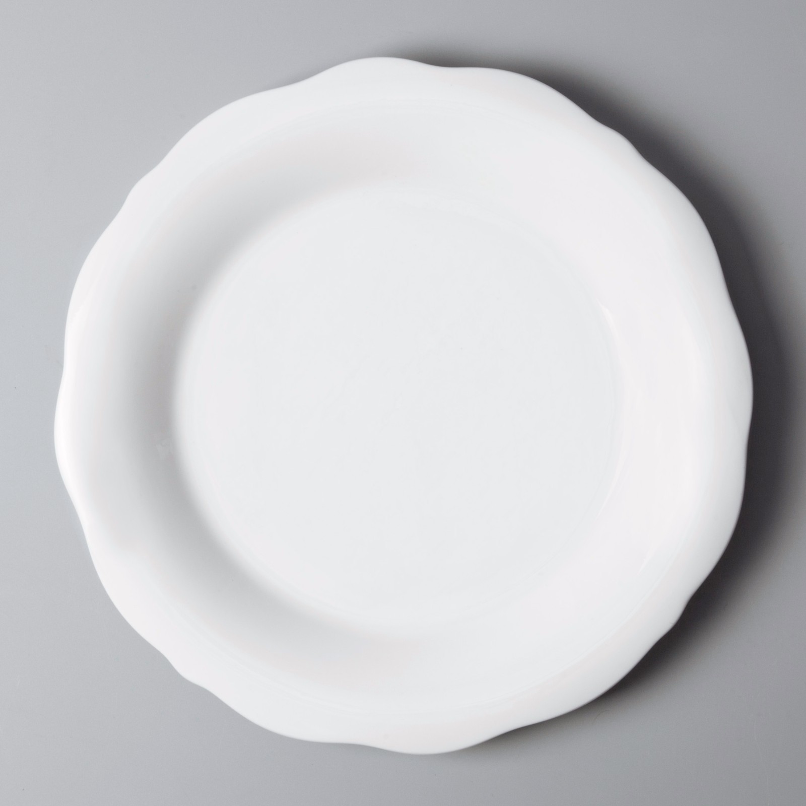 Two Eight German style white porcelain square plates customized for hotel