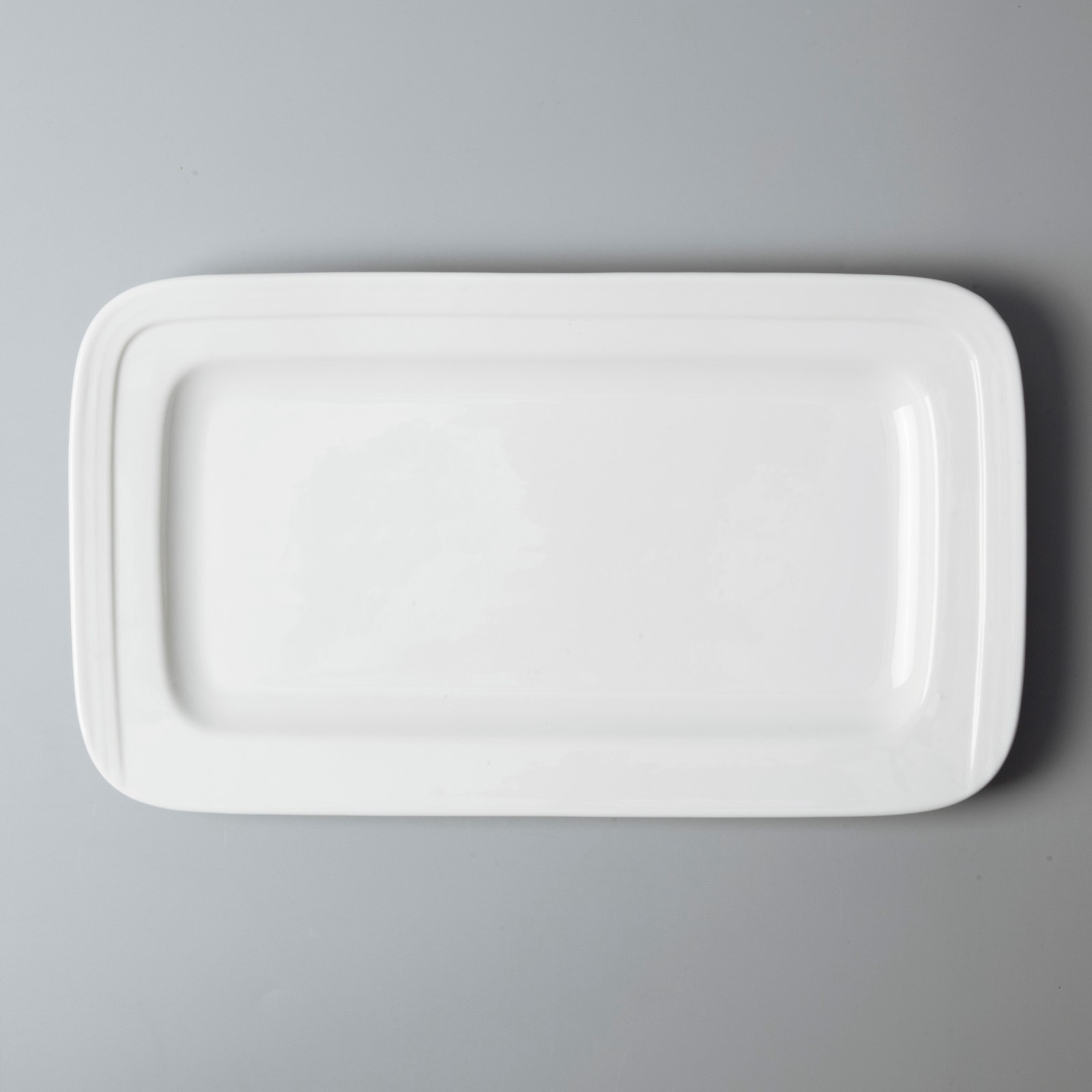 Two Eight smooth white porcelain platter from China for bistro-3