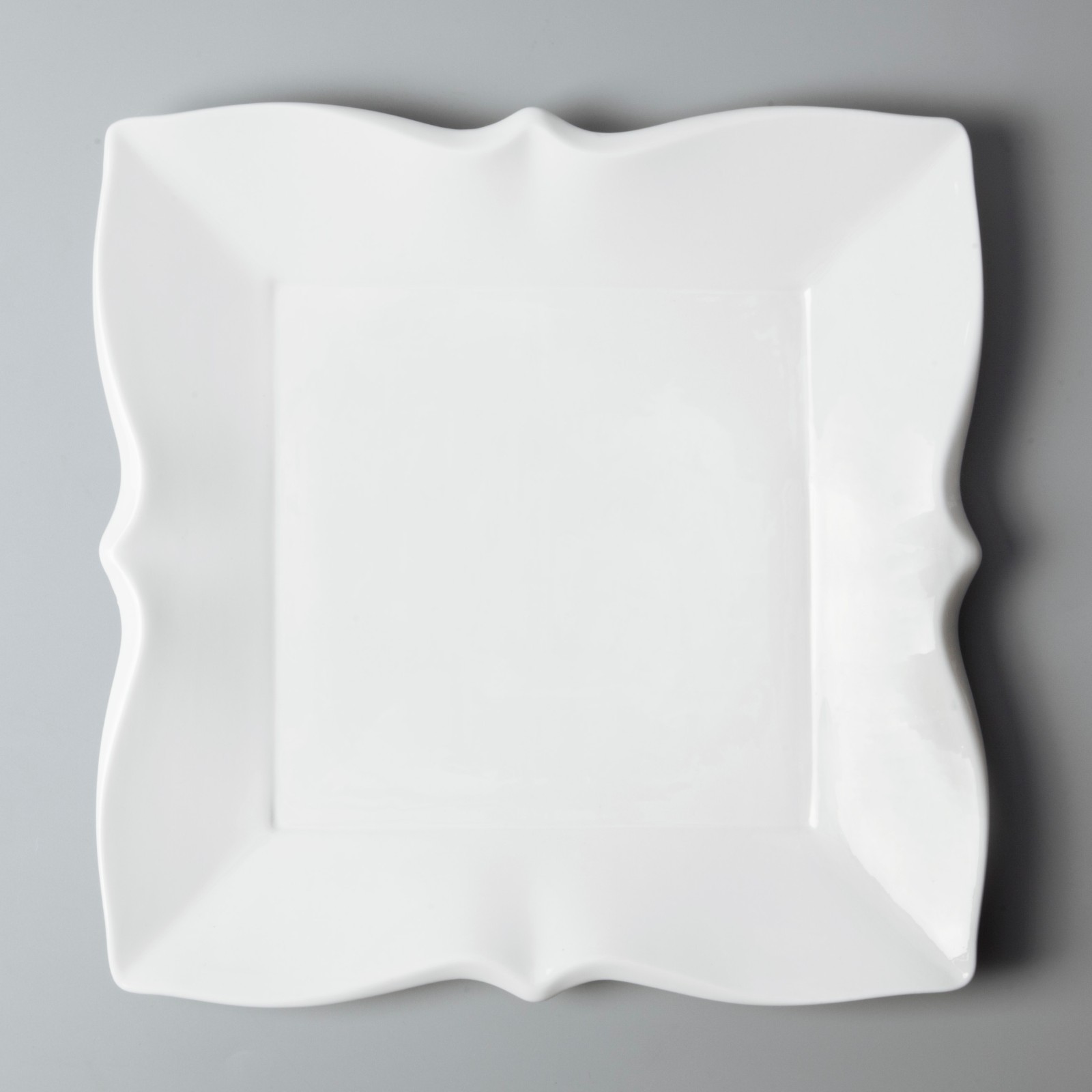 white porcelain square plates rim for hotel Two Eight