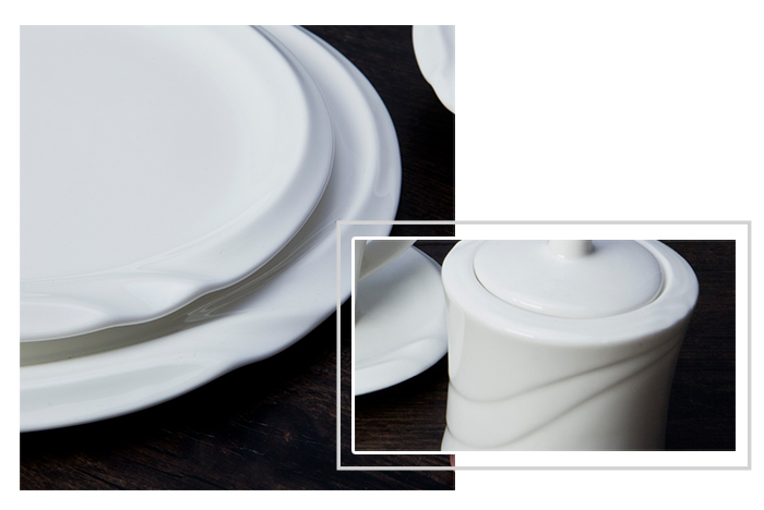 Hot white porcelain tableware embossed Two Eight Brand