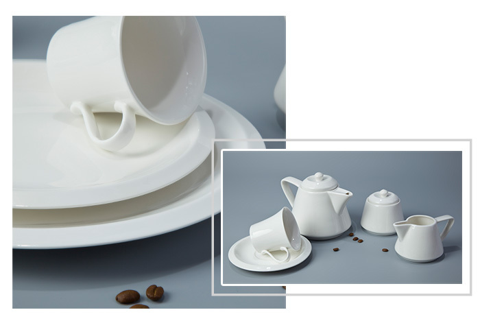 Wholesale smooth white porcelain tableware Two Eight Brand