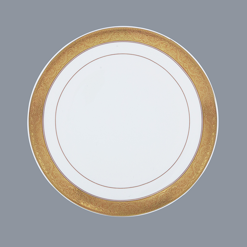 Two Eight Brand gloden dinnerware whithe custom fine white porcelain dinnerware