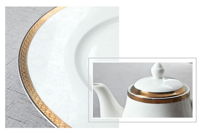 elegant fine porcelain dishes silver wholesale for hotel-1