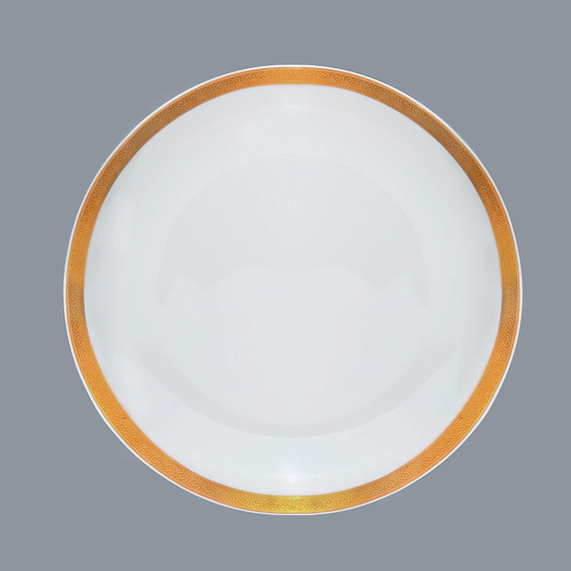 Casual Style White Fine Bone china Dinnerware With Gloden Decal Rim - TD04-3