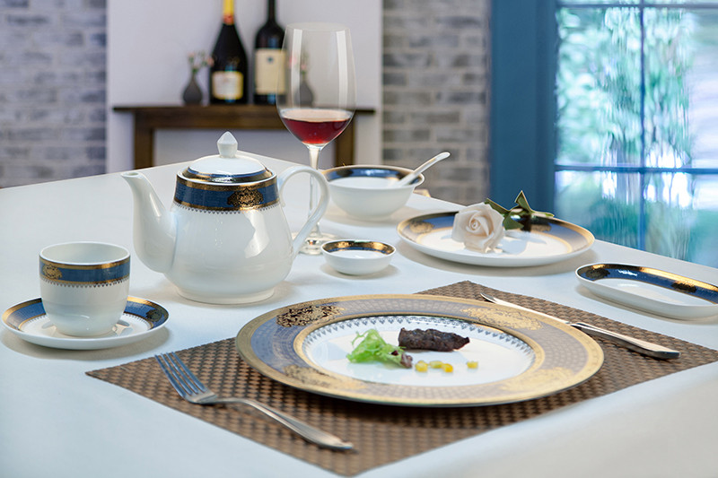 elegant fine porcelain dishes silver wholesale for hotel-13