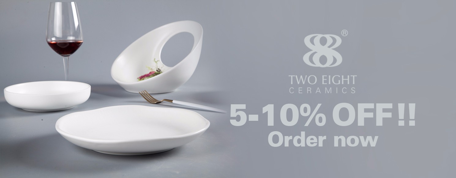 Two Eight modern top porcelain dinnerware brand golden for hotel-27