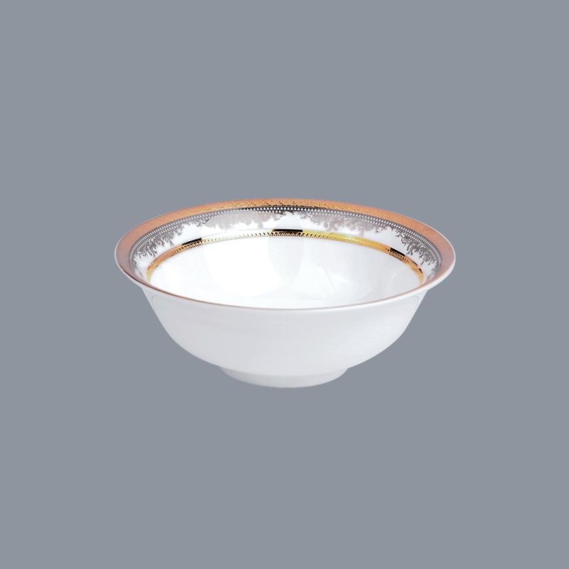 Classic Style Round Decal Fine Bone china Dinnerware with Golden Rim - TD11-5