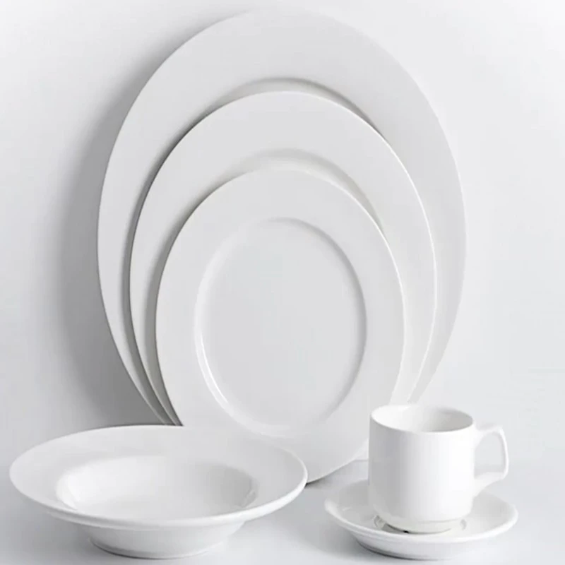 Two Eight Ceramics Custom Porcelain White Restaurant Dishes Modern Bone china Hotel Dinner Plates