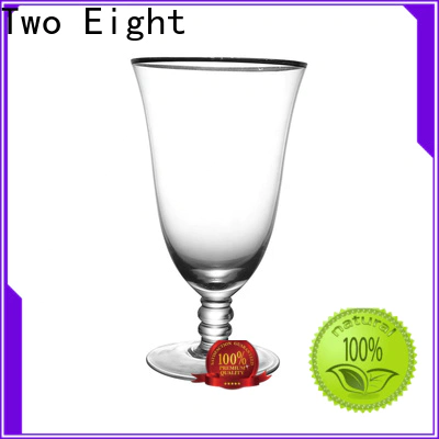 Two Eight thin stemmed wine glasses company for restaurant