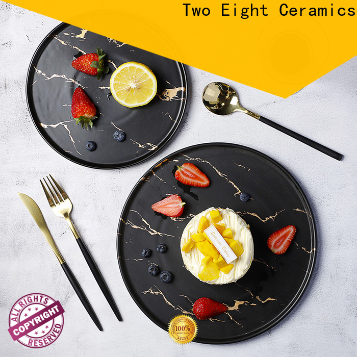 Two Eight printed ceramic plates company for bistro