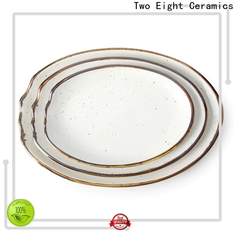 Two Eight ceramic taco plates factory for dinning room