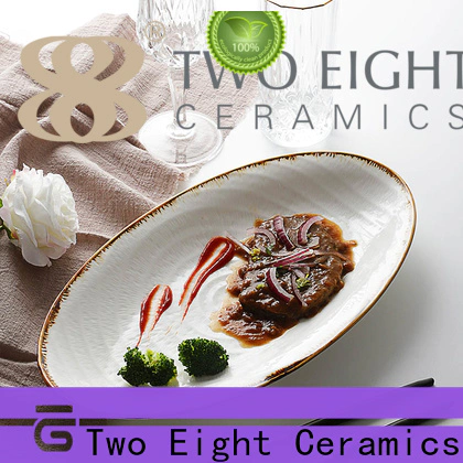 Two Eight pottery dinner plates factory for hotel