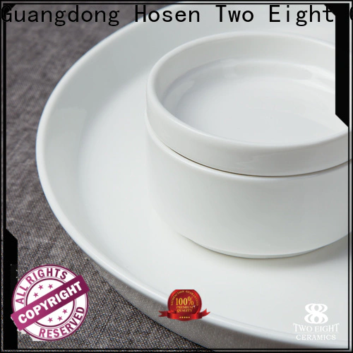Two Eight ceramic restaurant plates