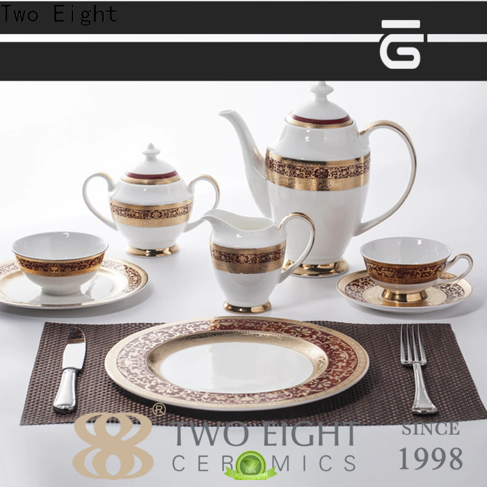 Two Eight gold and white tea set company for dinner