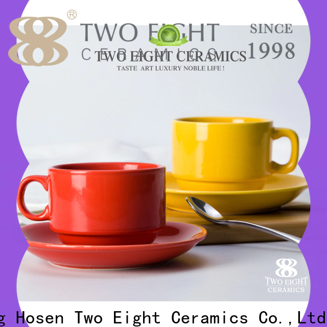 Two Eight blue coffee mugs for business for dinning room
