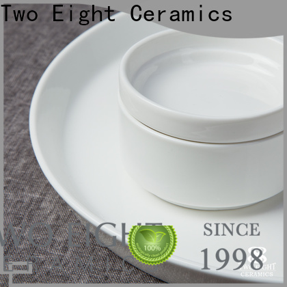 Two Eight restaurant ceramic plates