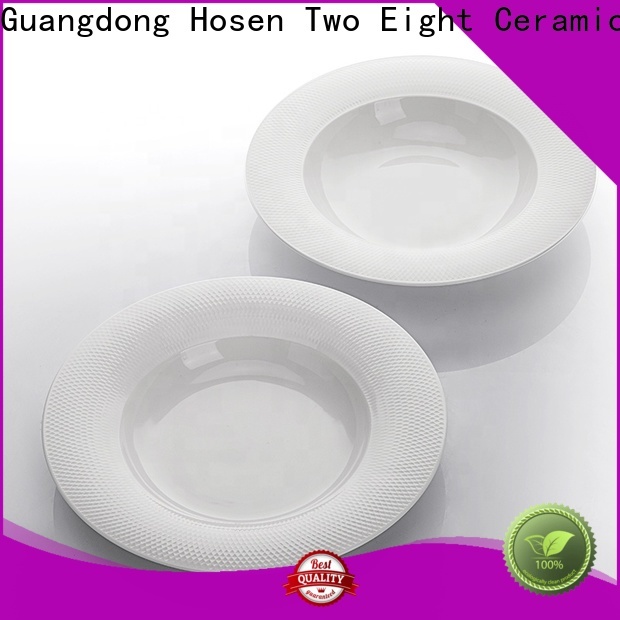 Two Eight white porcelain plate hotel company for bistro