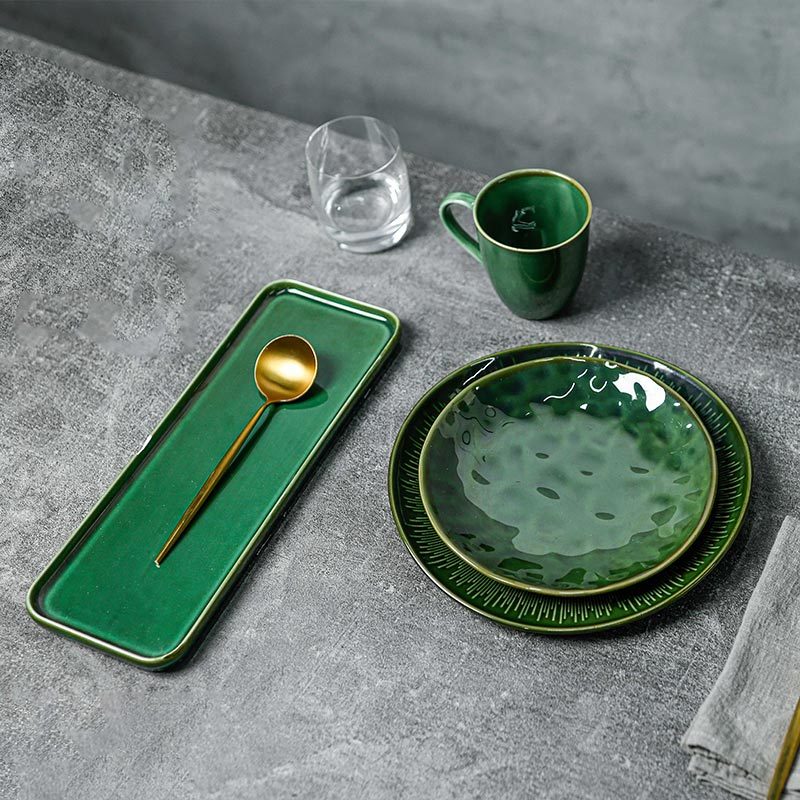 Green Jungle Collection - Hot Sale Unique Design Green Glossy Porcelain Dinnerware For Hotel, Restaurant, Event...