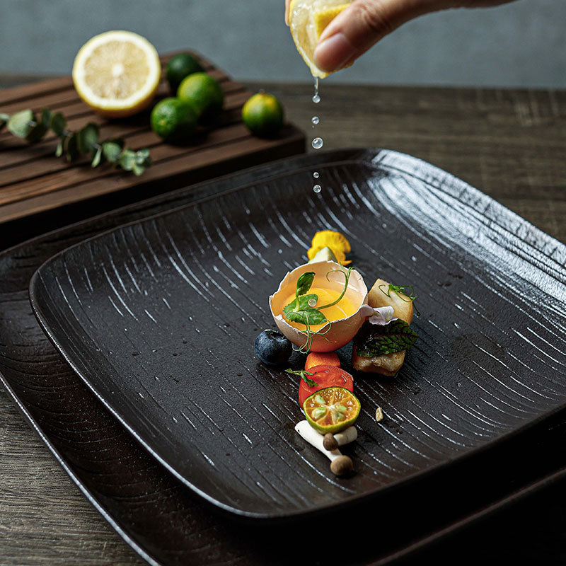 Notte Collection - 2022 New Design Black Unique Textured Porcelain Dinnerware Sets For Hotel, Restaurant, Event...