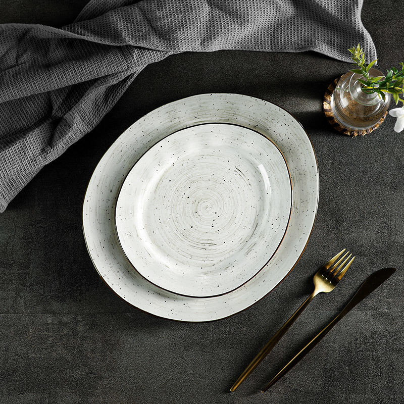 Urban Collection -Unique Grey Speckle Handmade Glazed Design Porcelain Dinnerware Sets For Hotel, Restaurant, Event...
