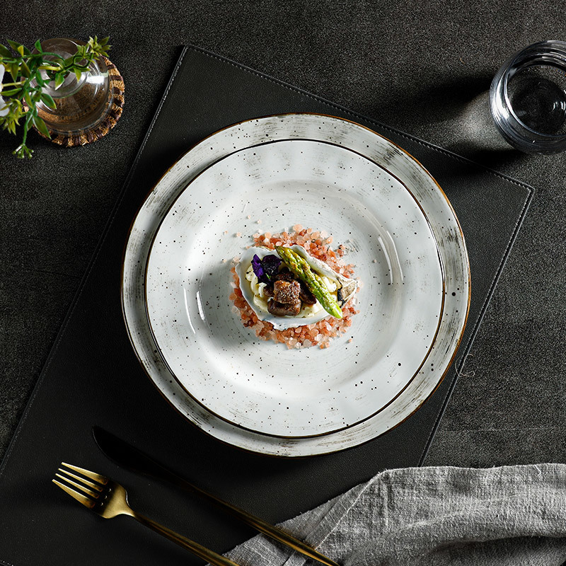 Urban Collection -Unique Grey Speckle Handmade Glazed Design Porcelain Dinnerware Sets For Hotel, Restaurant, Event...