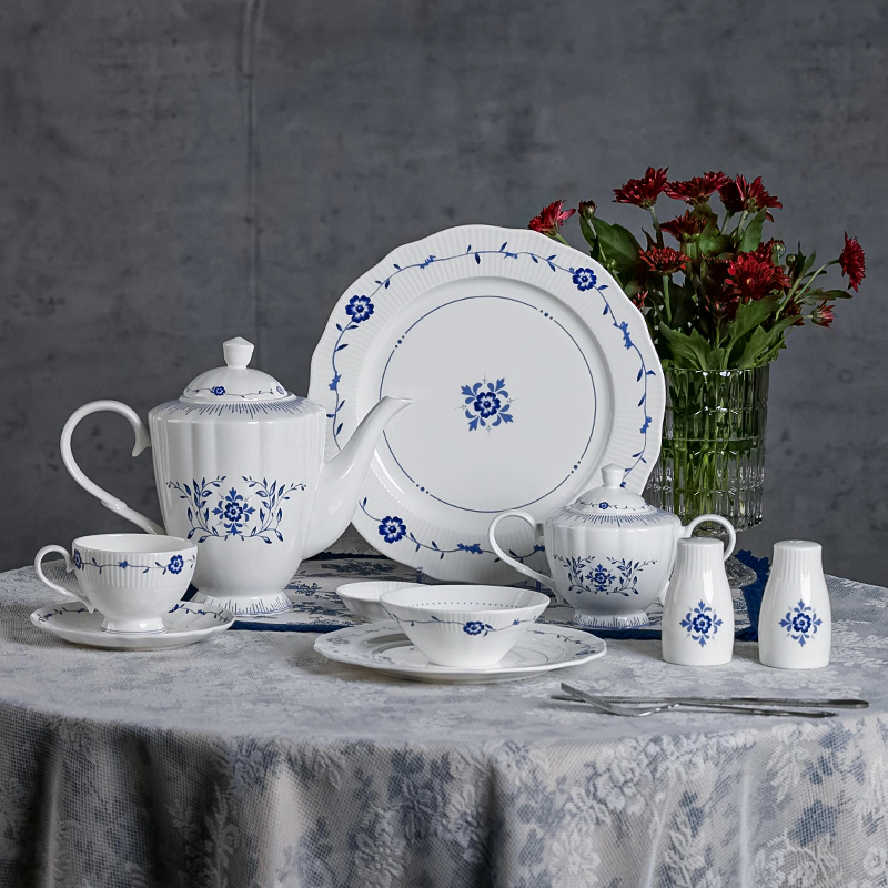 Folia Collection- 2023 New Design White Bone China Dinnerware With Decal For Hotel, Restaurant, Event...