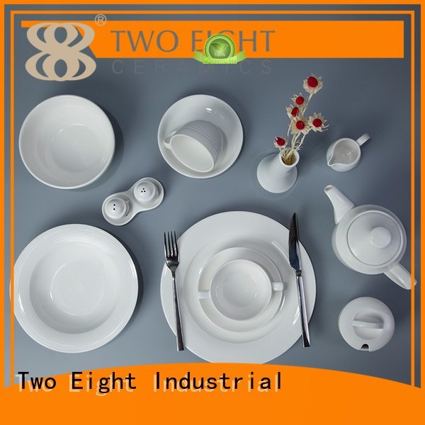 white porcelain tableware smooth fang Two Eight Brand white dinner sets