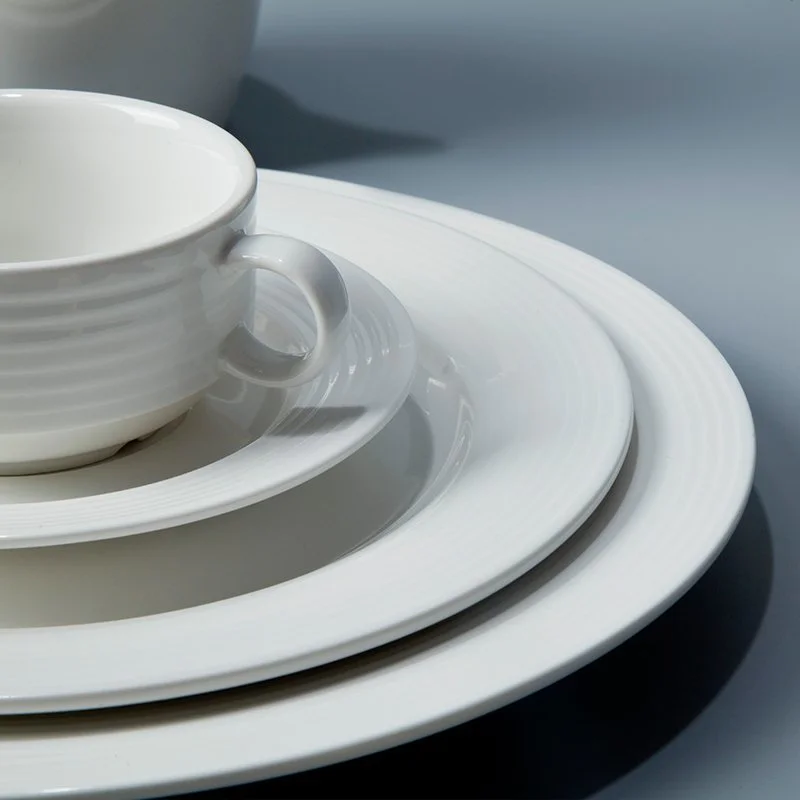 French Style Embossed White Color Porcelain Dinnerware Sets - TW01