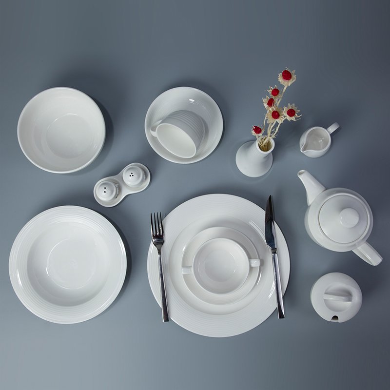 Two Eight Royal Style White Porcelain Dinner Set For Restaurant & Bistro - TIAN TI SERIES White Porcelain Dinner Set image30