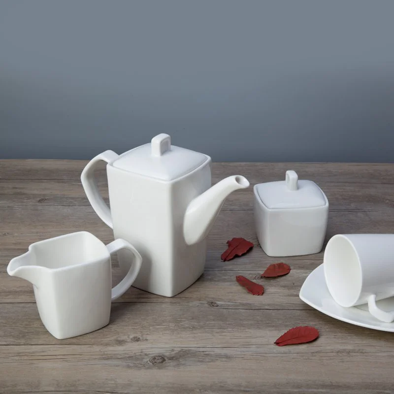 Casual Modern Square White Porcelain Dish Set for Hotel - TW05
