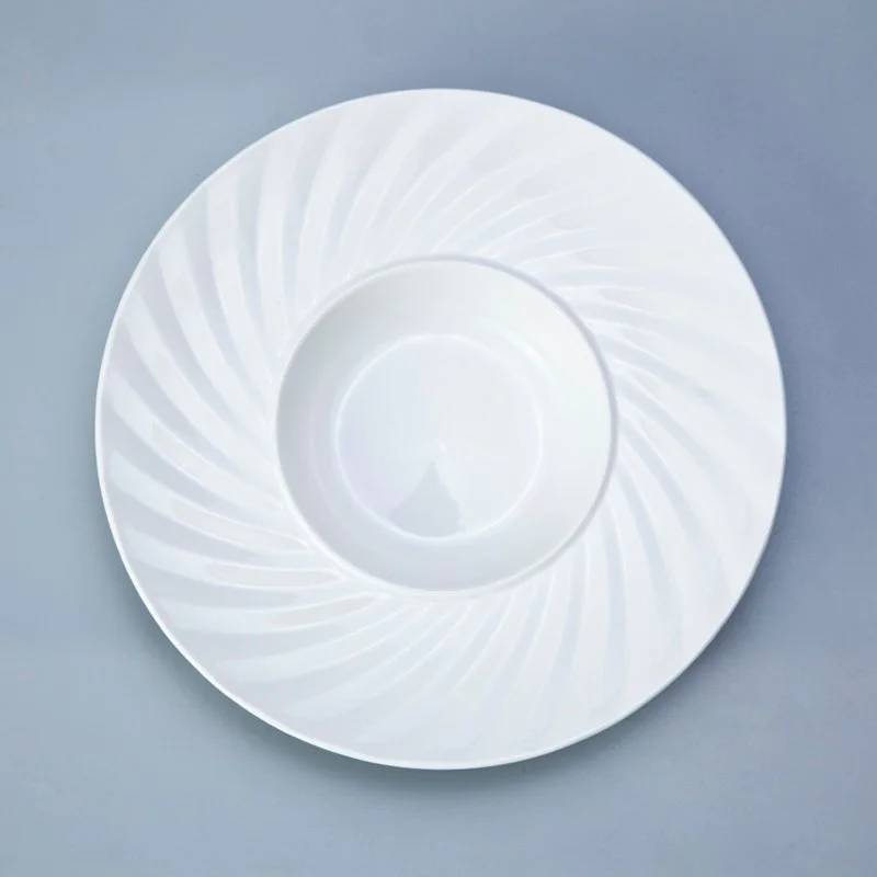 white plate set German style for bistro Two Eight