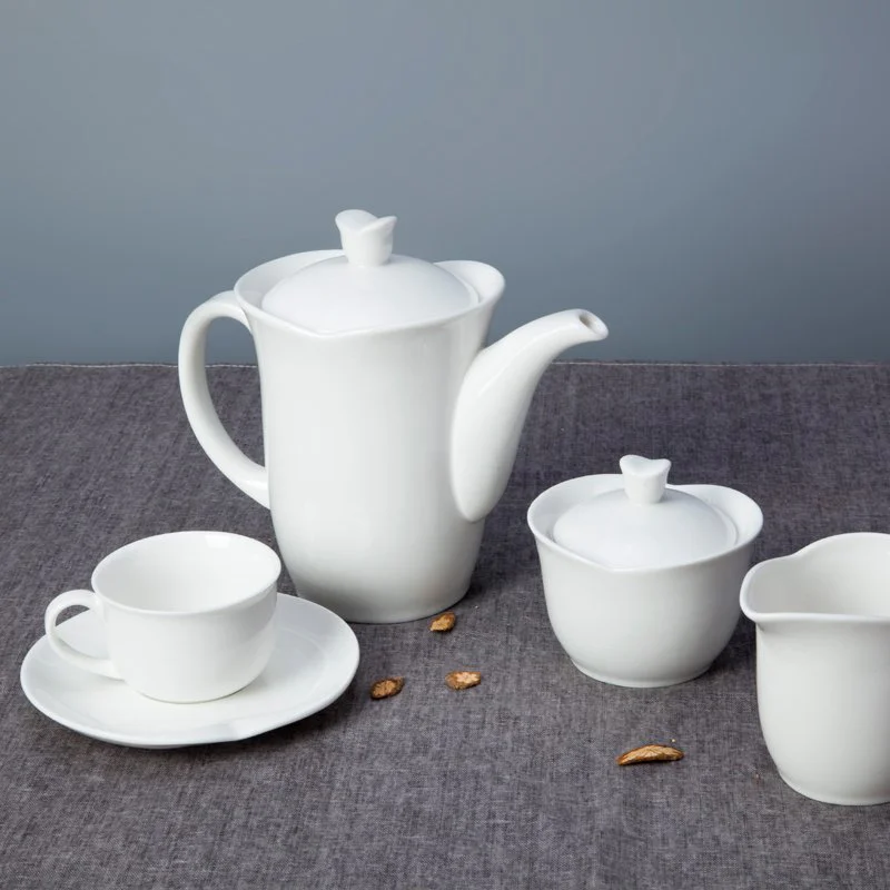 New Style Irregular Rim White Ceramic Dinner Set for Hotel - TW08