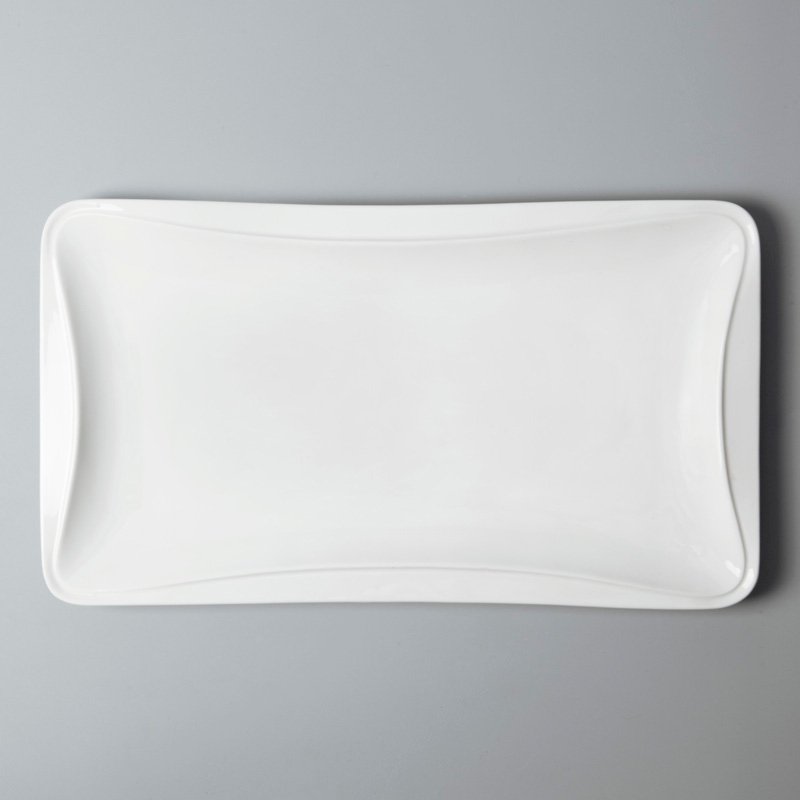 Two Eight french style white porcelain platter from China for dinner-5