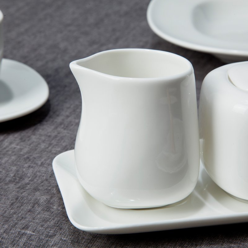 Royalty Style White Ceramic Dinnerware Sets with Smooth Surface - TW10