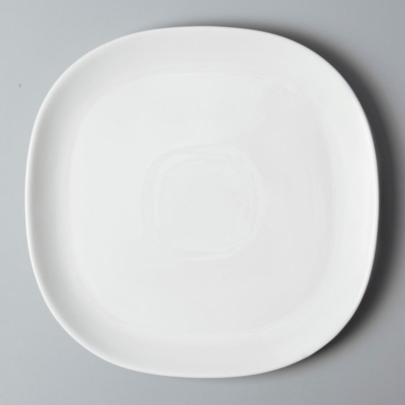 Two Eight rim small white porcelain plates from China for home-4