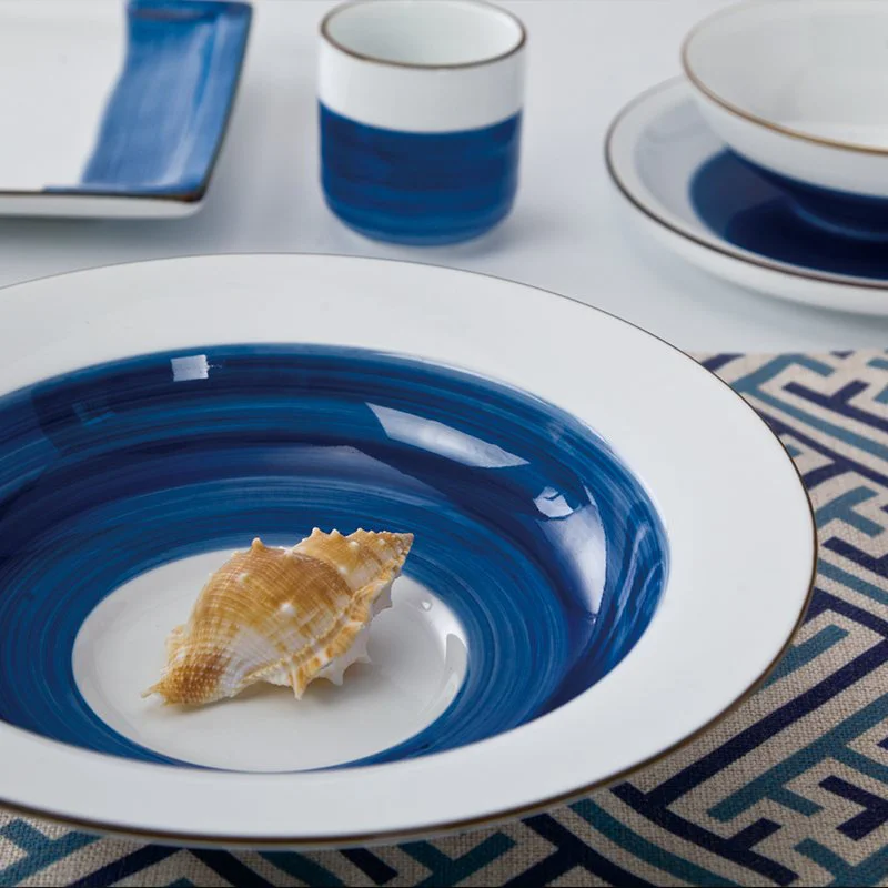 Navy Blue & White Color Italian Style Bone china Dinner Set - TC20