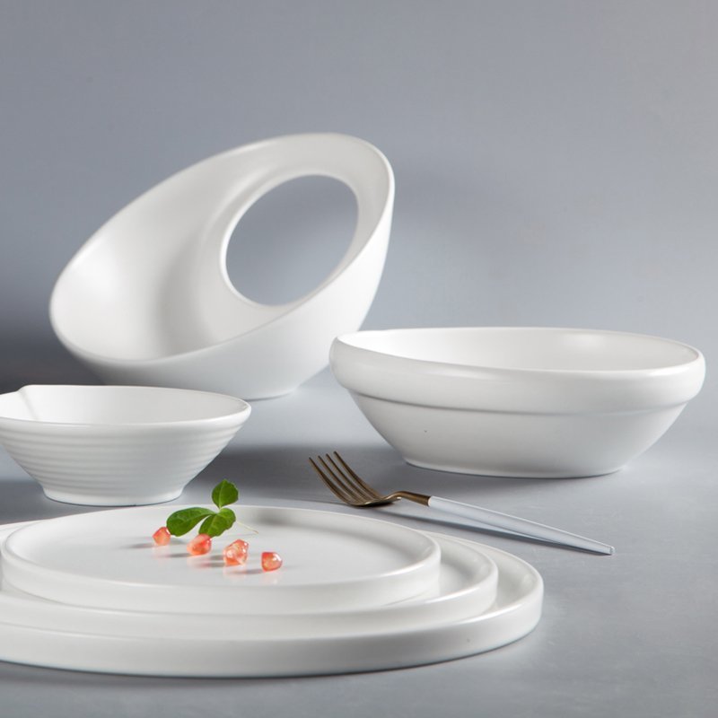 French Irregular Embossed Color Porcelain Dinner Set - TC18