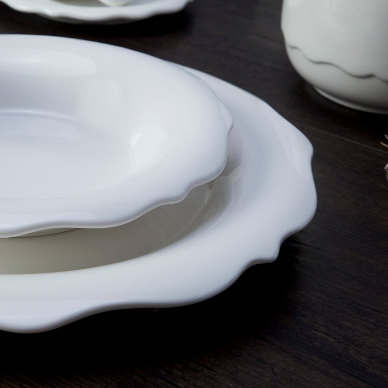 Two Eight Casual Style Embossed White Color Porcelain Dinnerware Accessories - XI CUI SERIES Porcelain Dinnerware Accessories image1