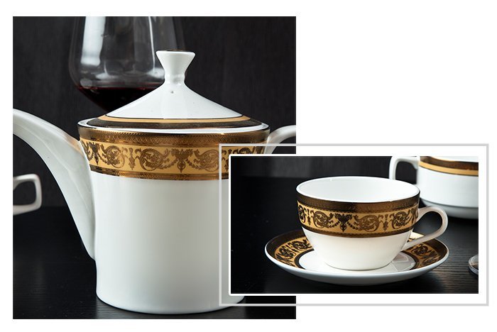 Two Eight modern fine china tea sets italian