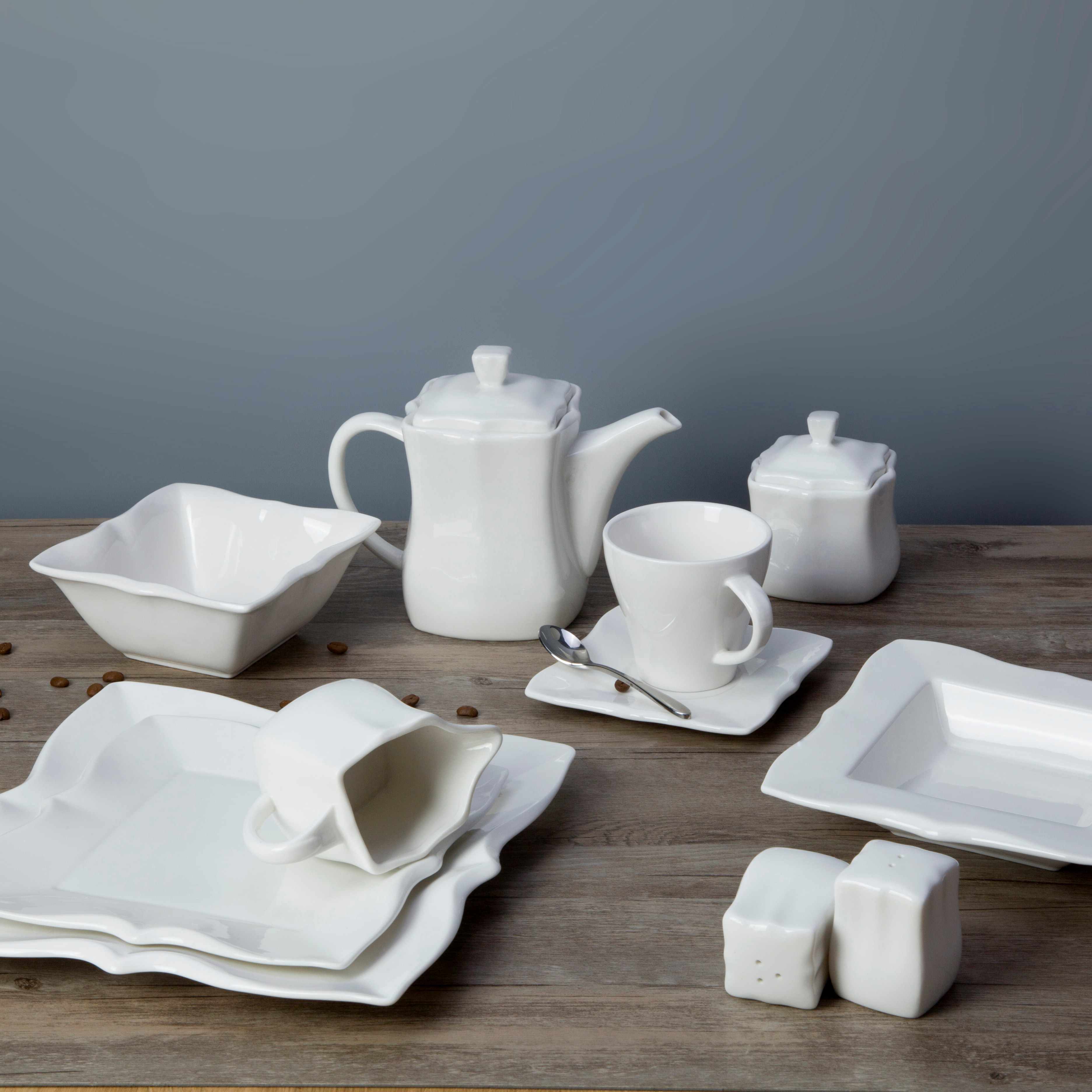 Two Eight White ceramic dinnerware set - ZHAN YI SERIES White Porcelain Dinner Set image16