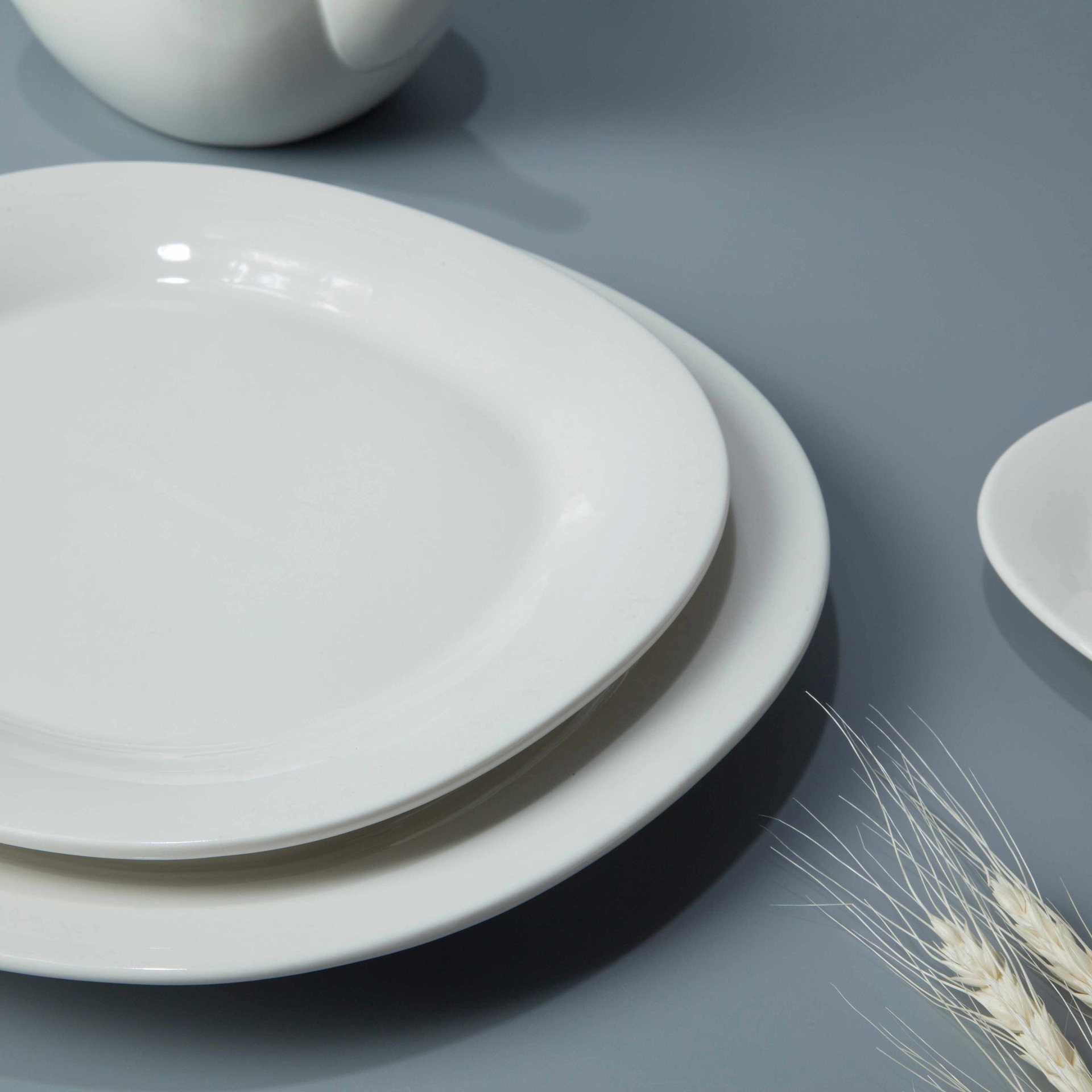8 piece restaurant contemporary white dinnerware - TW29